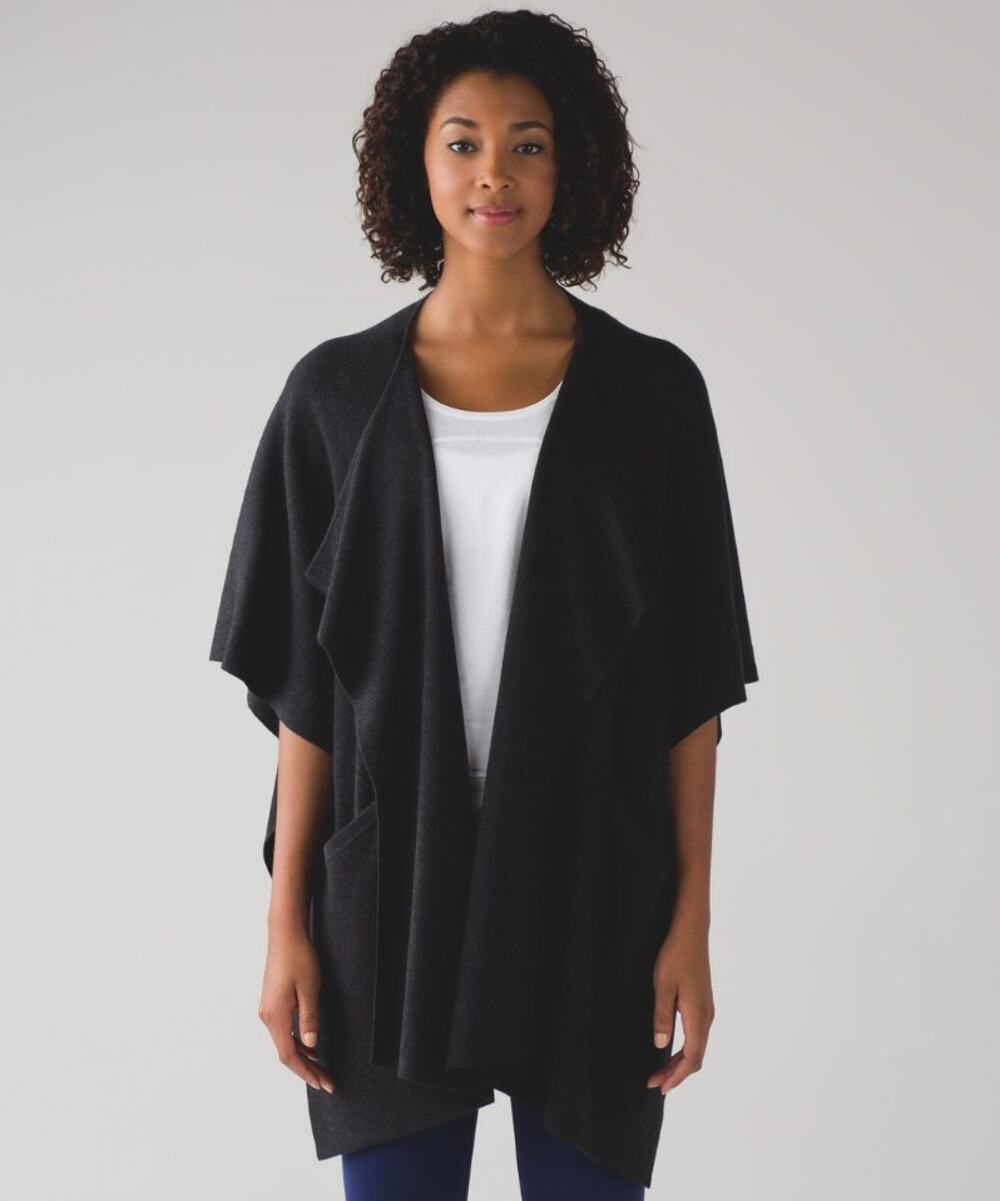 Lululemon After Asana Wrap Heathered Black One Size